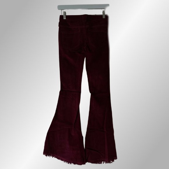 NEW Free People Corduroy Flared Bell Bottoms Freyed Hemline - Picture 4 of 7